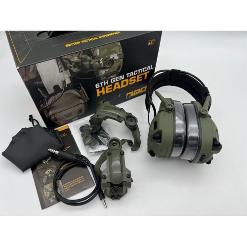 6TH GEN TACTICAL HEADSET тактическая гарнитура, звукосниматель и шумоподавление, активные в Омске