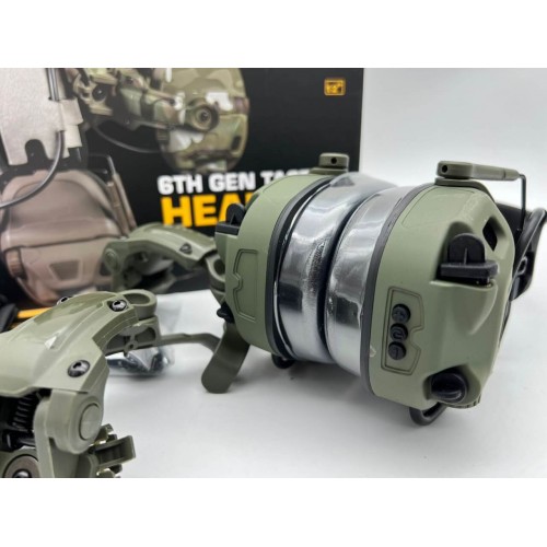 6TH GEN TACTICAL HEADSET тактическая гарнитура, звукосниматель и шумоподавление, активные в Омске