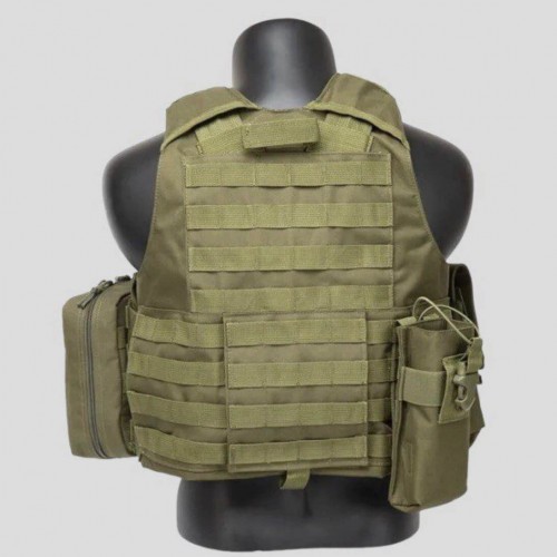 Тактический разгрузочный жилет «5 / пять карманов» с подсумками Tactical Molle Plate Carrier для съемных бронепластин в Омске