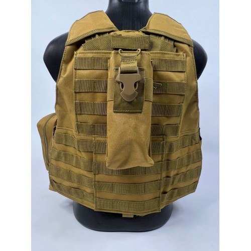 Тактический разгрузочный жилет «5 / пять карманов» с подсумками Tactical Molle Plate Carrier для съемных бронепластин в Омске